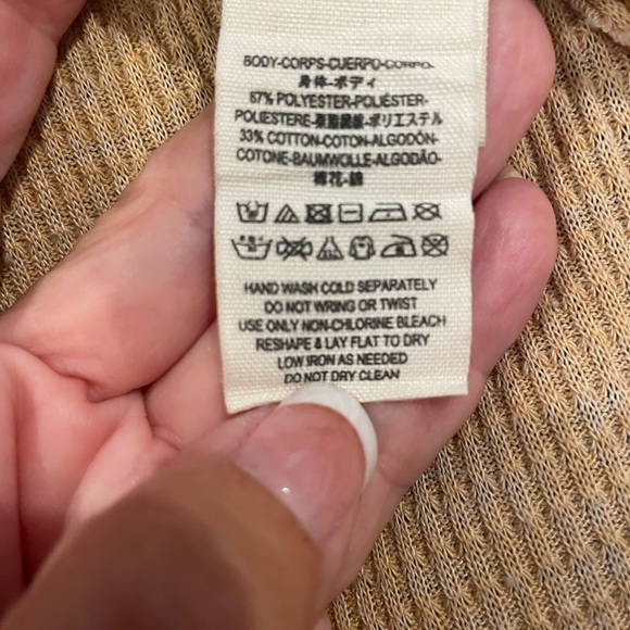 Free Peeple Oversized Babydoll Golden Long Sleeve Waffle Shirt/Tunic, Size M - Picture 8 of 8